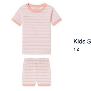LAKE Kids Short Set in Apricot Multi Stripe